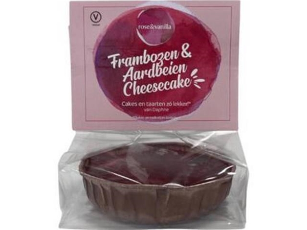 Framboos/aardbei cheesecake